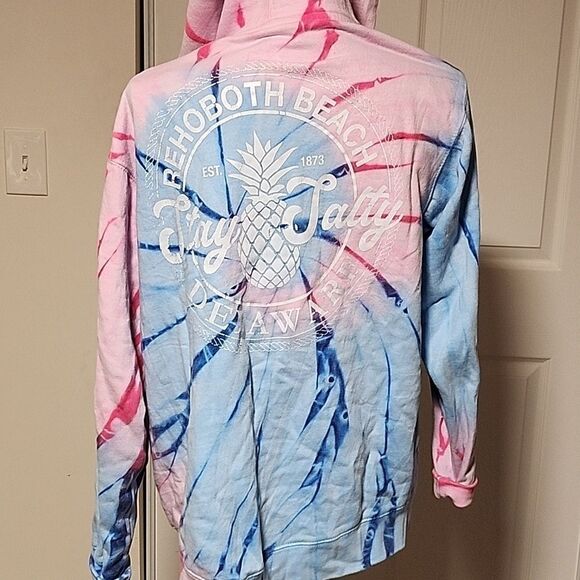 Stay Salty tie dye Rehoboth beach zip up hoodie - Picture 3 of 3